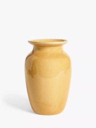 John Lewis Reactive Glaze Stoneware Urn Vase, H26.5cm, Yellow - thumbnail 1