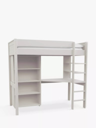 Stompa Classic High Sleeper Frame with Integrated Desk, Shelving and Bookcase, Single