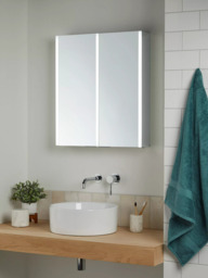 John Lewis Vertical Double Mirrored and Illuminated Bathroom Cabinet - thumbnail 2