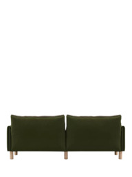 Cozmo Cozy 3 Seater Sofa, Dark Green Velvet Natural Piping - thumbnail 5