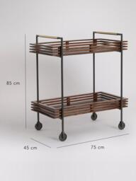 Swoon Weaving Bar Trolley, Dark Brown - thumbnail 5
