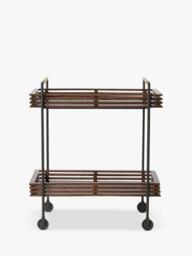 Swoon Weaving Bar Trolley, Dark Brown - thumbnail 1