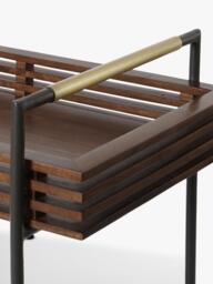 Swoon Weaving Bar Trolley, Dark Brown - thumbnail 2