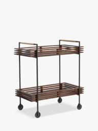 Swoon Weaving Bar Trolley, Dark Brown - thumbnail 4