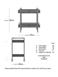 Swoon Weaving Bar Trolley, Dark Brown - thumbnail 6