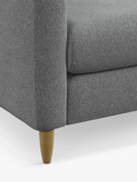 John Lewis Bailey II Small 2 Seater Sofa, Light Leg, Brushed Tweed Grey - thumbnail 6