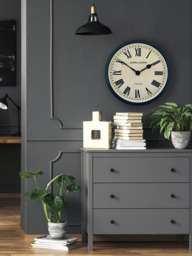 Lascelles Personalised Smiths Station Roman Numeral Wall Clock, 50cm, Black - thumbnail 4