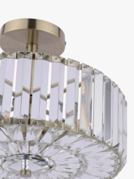 Laura Ashley Fernhurst 3 Bulb Semi-Flush Ceiling Light, Antique Brass - thumbnail 5