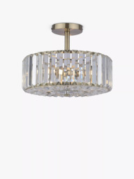 Laura Ashley Fernhurst 3 Bulb Semi-Flush Ceiling Light, Antique Brass - thumbnail 4