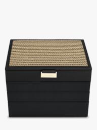 Stackers Raffia Top Classic Jewellery Box, Set of 4 - thumbnail 1