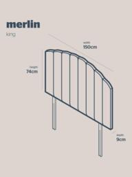 Silentnight Merlin Strutted Headboard, King Size - thumbnail 2