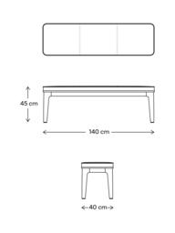 Swyft Model 01 Dining Bench, Oak/Velvet Vine - thumbnail 2