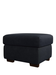 John Lewis Camden Leather Storage Footstool, Dark Leg - thumbnail 4