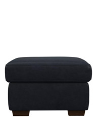 John Lewis Camden Leather Storage Footstool, Dark Leg - thumbnail 5