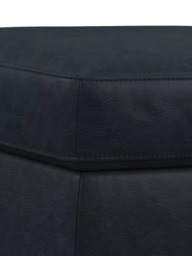 John Lewis Camden Leather Storage Footstool, Dark Leg - thumbnail 6