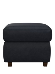 John Lewis Camden Leather Storage Footstool, Dark Leg - thumbnail 3