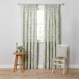John Lewis Leckford Trees Print Pair Lined Pencil Pleat Curtains, Green - thumbnail 4