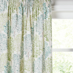 John Lewis Leckford Trees Print Pair Lined Pencil Pleat Curtains, Green - thumbnail 3