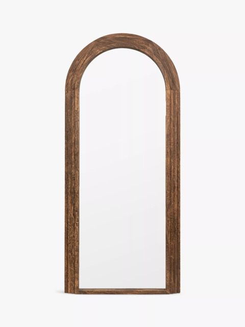 Gallery Direct Modesto Full-Length Arched Wooden Wall Mirror, 180 x 80cm, Dark Wood - image 1