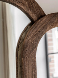 Gallery Direct Modesto Full-Length Arched Wooden Wall Mirror, 180 x 80cm, Dark Wood - thumbnail 5