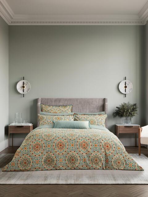 Bedeck of Belfast Addison Duvet Cover Set, Gold Teal - image 1