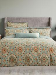 Bedeck of Belfast Addison Duvet Cover Set, Gold Teal - thumbnail 2