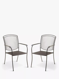 John Lewis Henley by KETTLER Garden Dining Armchair, Set of 2, Iron Grey