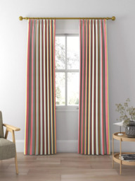Harlequin Helter Skelter Stripe Made to Measure Curtains and Roman Blind, Cherry/Blossom - thumbnail 3