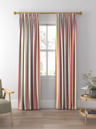 Harlequin Helter Skelter Stripe Made to Measure Curtains and Roman Blind, Cherry/Blossom - thumbnail 5