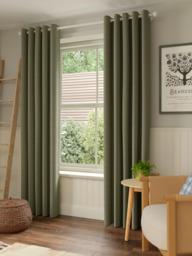 John Lewis Textured Boucle Pair Lined Eyelet Curtains - thumbnail 3