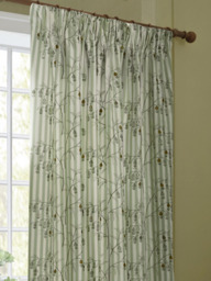 Sanderson Chinese Lanterns Pair Lined Pencil Pleat Curtains, Sage - thumbnail 3