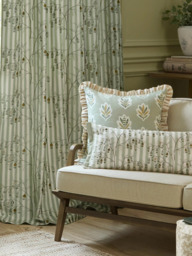Sanderson Chinese Lanterns Pair Lined Pencil Pleat Curtains, Sage - thumbnail 4