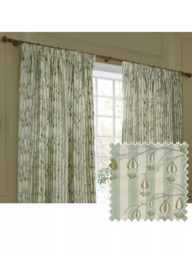 Sanderson Chinese Lanterns Pair Lined Pencil Pleat Curtains, Sage - thumbnail 2