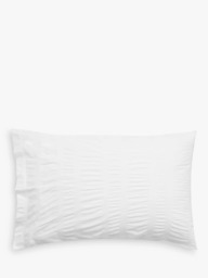 John Lewis Oversized Pure Cotton Seersucker Duvet Cover Set, White - thumbnail 4