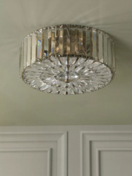 Laura Ashley Fernhurst 3 Bulb Flush Ceiling Light, Antique Brass - thumbnail 2