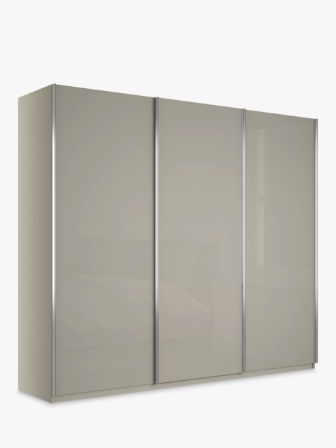 John Lewis Elstra 250cm Wardrobe with White Glass Sliding Doors - image 1