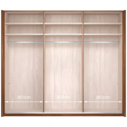 John Lewis Elstra 250cm Wardrobe with White Glass Sliding Doors - thumbnail 4