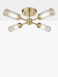 Bay Lighting Aydan 4 Arm Semi Flush Ceiling Light, Gold