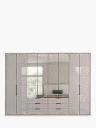 John Lewis Osaka 3m Bi-Fold Wardrobe with 4 Glass Doors, 4 Mirrored Doors & 6 Glass Drawers - thumbnail 5
