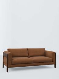 John Lewis Nest Grand 4 Seater Sofa, Dark Leg, Easy Clean Basketweave Chenille Nutmeg - thumbnail 1