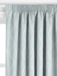 John Lewis Chattis Embroidered Made to Measure Curtains or Roman Blind, Powder Blue - thumbnail 2