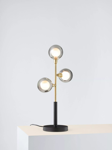 John Lewis Huxley 3 Globe Complete Table Lamp, Black - image 1