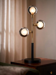 John Lewis Huxley 3 Globe Complete Table Lamp, Black - thumbnail 2