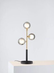 John Lewis Huxley 3 Globe Complete Table Lamp, Black - thumbnail 1