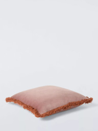 John Lewis Fringed Velvet Cushion - thumbnail 3