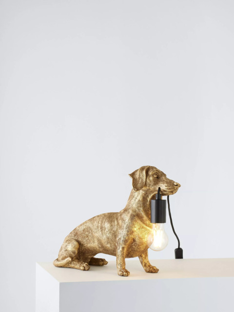 Bay Lighting Sausage Dog Table Lamp, Gold - image 1