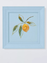 John Lewis Kitchen Art 'Lemon' Hand Painted Wall Art, 30 x 30cm, Blue