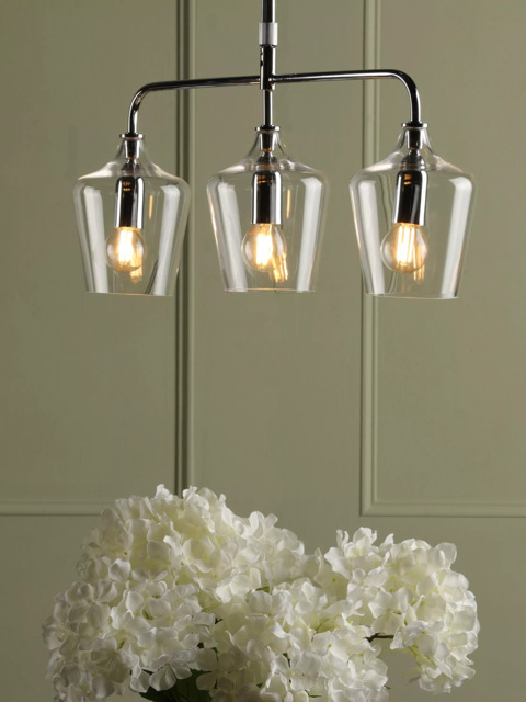 Laura Ashley Ockley 3 Pendant Bar Ceiling Light, Chrome - image 1