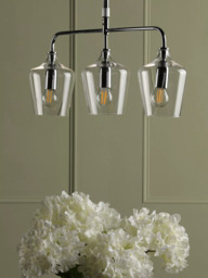 Laura Ashley Ockley 3 Pendant Bar Ceiling Light, Chrome - thumbnail 2
