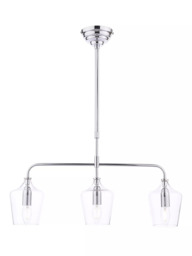 Laura Ashley Ockley 3 Pendant Bar Ceiling Light, Chrome - thumbnail 3